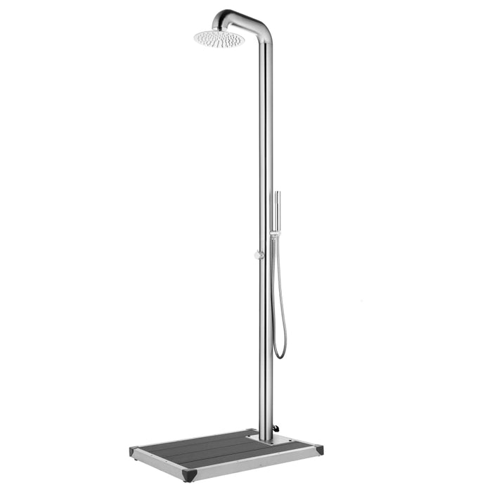 Duș de grădină cu bază gri, 230 cm, oțel inoxidabil - WALTI WALTI