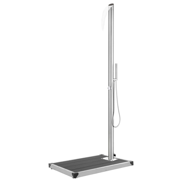 Duș de grădină cu bază gri, 225 cm, oțel inoxidabil - WALTI WALTI