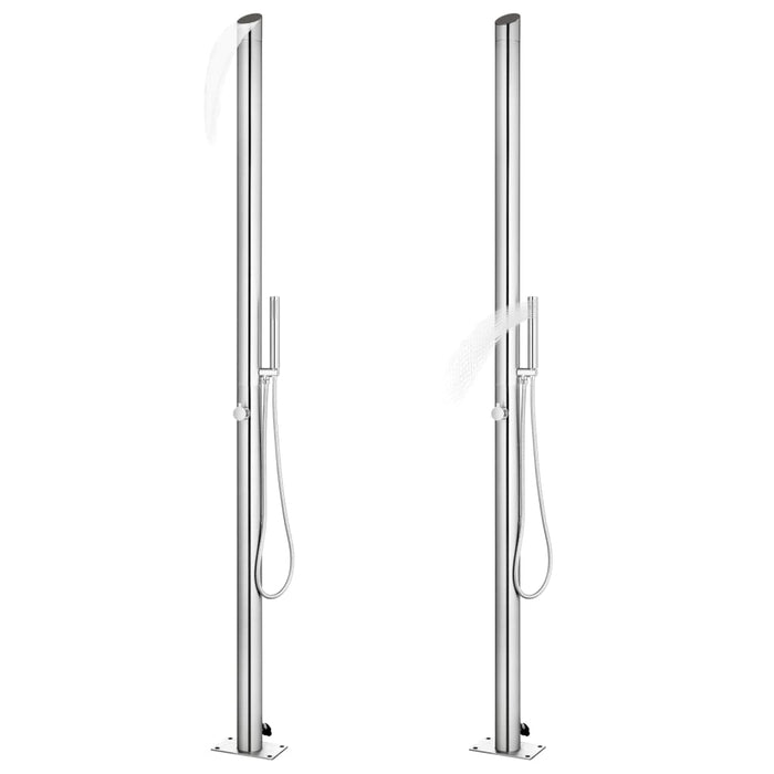 Duș de grădină cu bază gri, 225 cm, oțel inoxidabil - WALTI WALTI