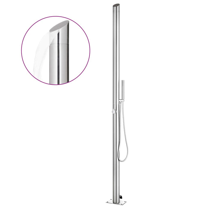 Duș de grădină cu bază gri, 225 cm, oțel inoxidabil - WALTI WALTI