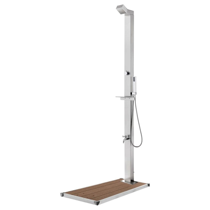 Duș de grădină cu bază maro, 225 cm, oțel inoxidabil - WALTI WALTI