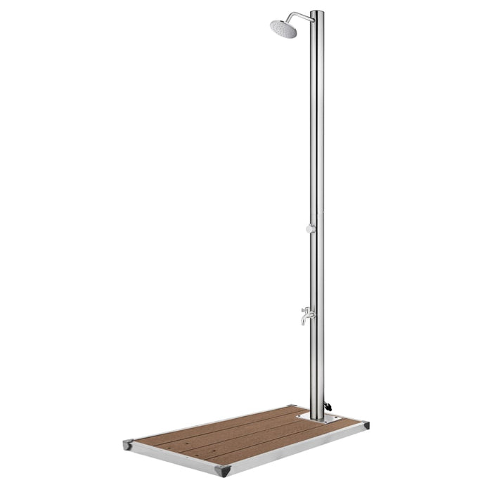 Duș de grădină cu bază maro, 220 cm, oțel inoxidabil - WALTI WALTI