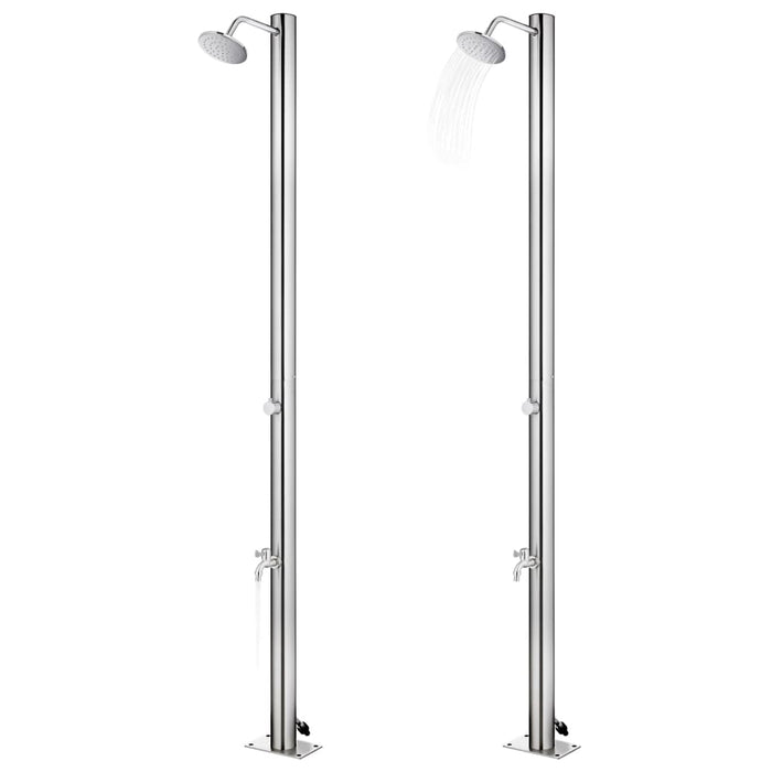 Duș de grădină cu bază maro, 220 cm, oțel inoxidabil - WALTI WALTI