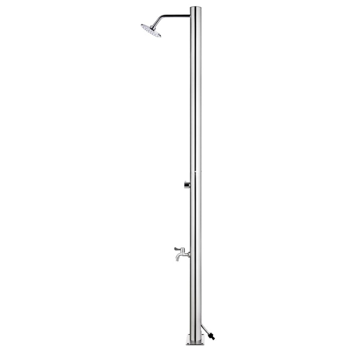 Duș de grădină cu bază maro, 220 cm, oțel inoxidabil - WALTI WALTI