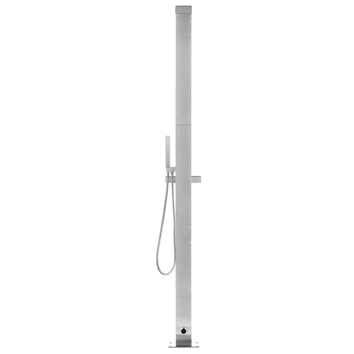 Duș de grădină cu bază gri, 225 cm, oțel inoxidabil - WALTI WALTI