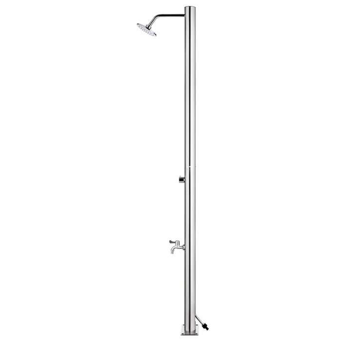 Duș de grădină cu bază gri, 220 cm, oțel inoxidabil - WALTI WALTI