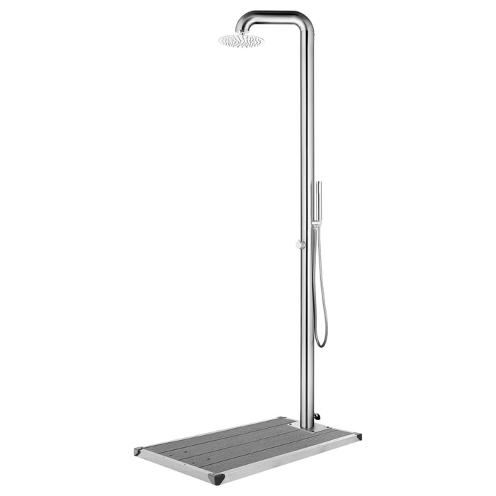 Duș de grădină cu bază gri, 230 cm, oțel inoxidabil - WALTI WALTI