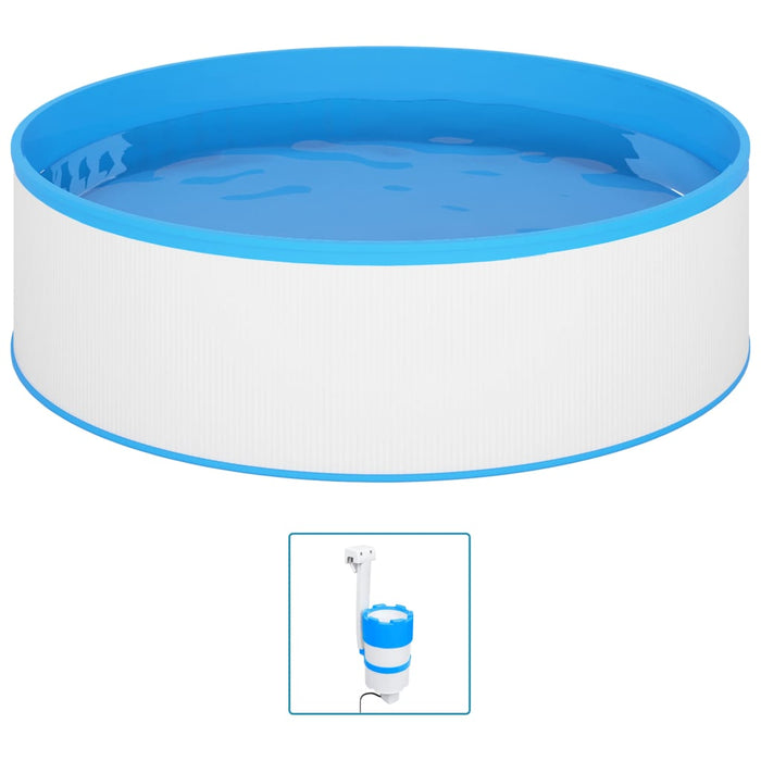 Piscină cu valuri, skimmer suspendat cu pompă, alb, 350x90 cm - WALTI WALTI