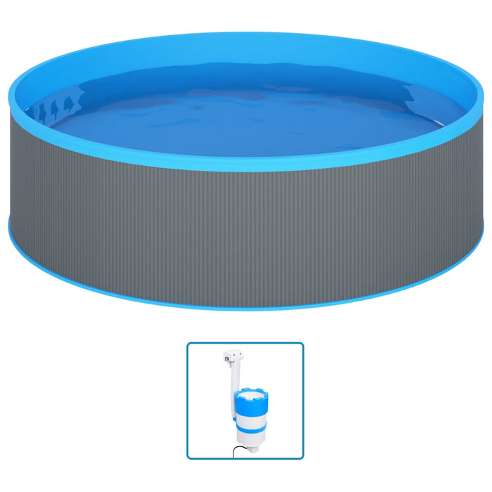Piscină cu valuri, skimmer suspendat cu pompă, gri, 350x90 cm - WALTI WALTI