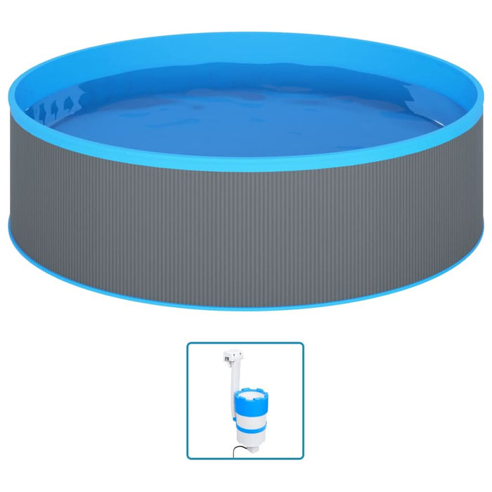 Piscină cu valuri, skimmer suspendat cu pompă, gri, 350x90 cm - WALTI WALTI