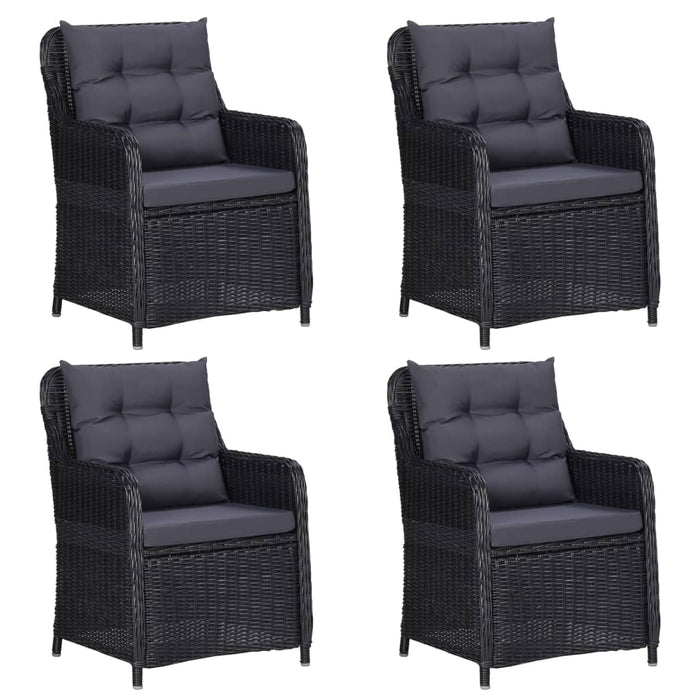 Set de masă pentru grădină, 5 piese, negru WALTI
