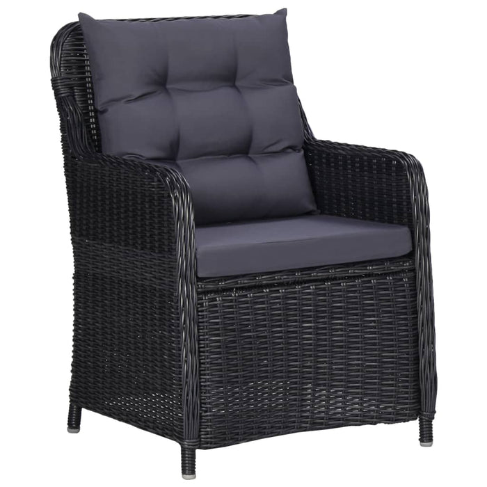 Set de masă pentru grădină, 5 piese, negru WALTI