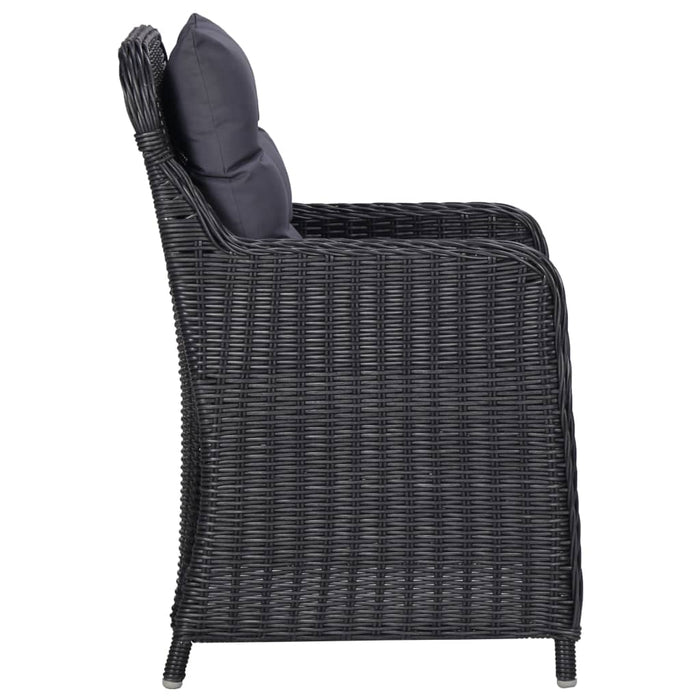 Set de masă pentru grădină, 5 piese, negru WALTI