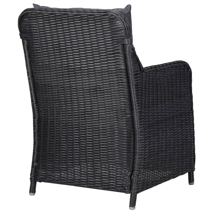 Set de masă pentru grădină, 5 piese, negru WALTI