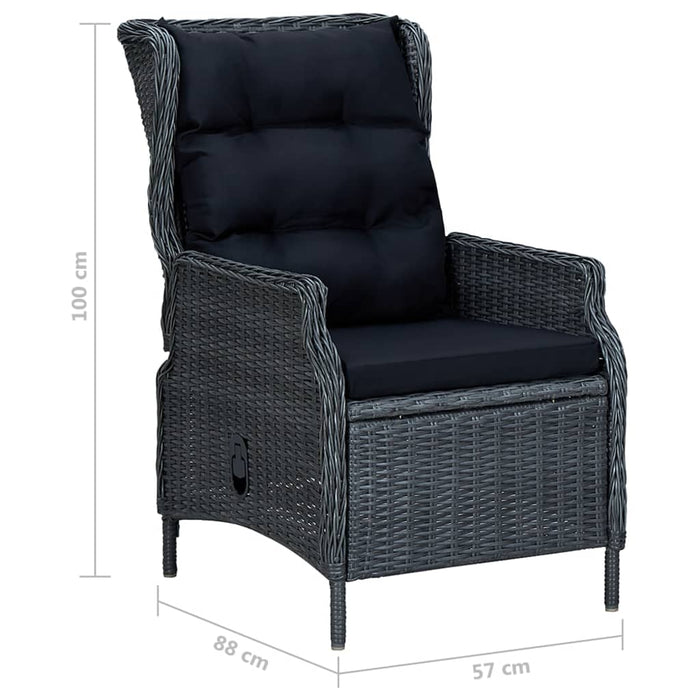Set de masă pentru grădină, 5 piese, gri închis WALTI