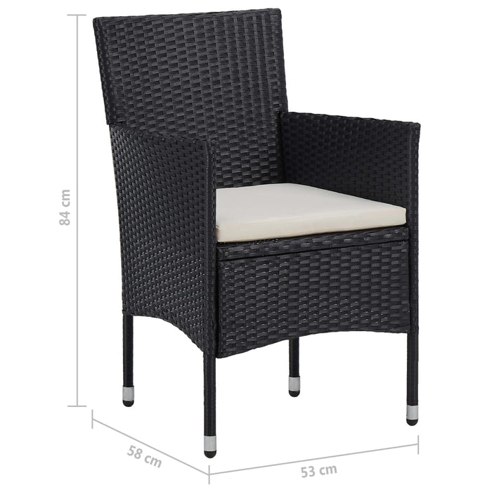 Set mobilier de grădină, 5 piese, negru WALTI