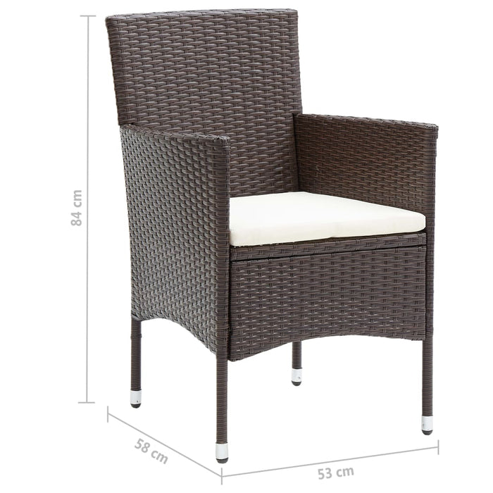 Set mobilier de grădină, 5 piese, maro WALTI