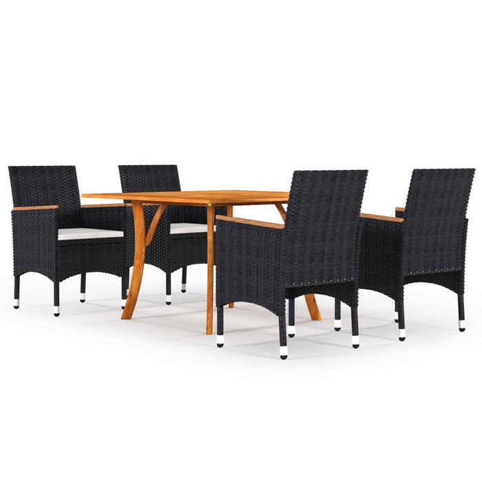Set de masă pentru grădină, 5 piese, negru WALTI