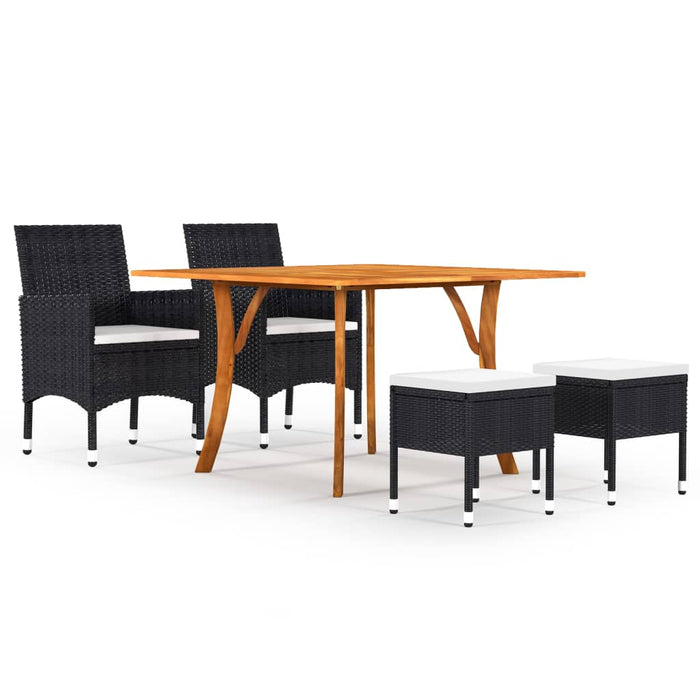 Set de masă pentru grădină, 5 piese, negru WALTI