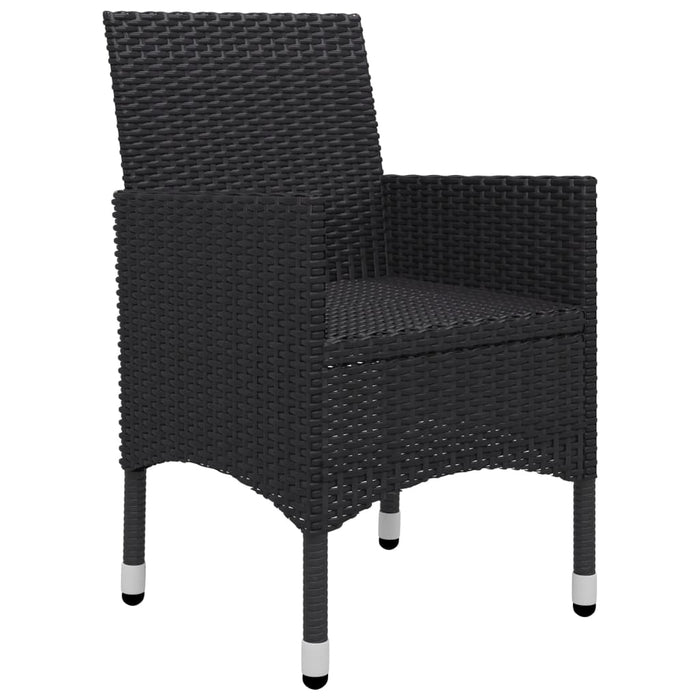 Set de masă pentru grădină, 5 piese, negru WALTI