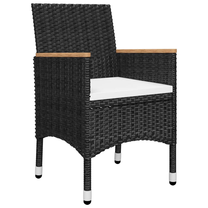 Set de masă pentru grădină, 5 piese, negru WALTI