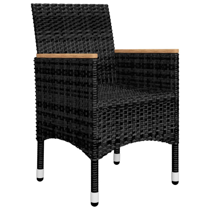Set de masă pentru grădină, 5 piese, negru WALTI