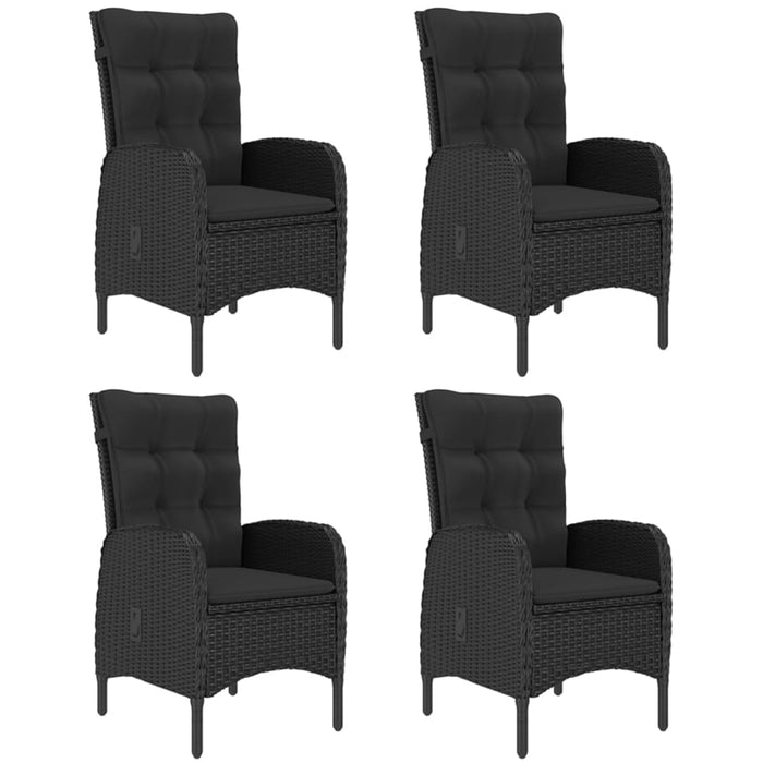 Set de masă pentru grădină, 5 piese, negru WALTI