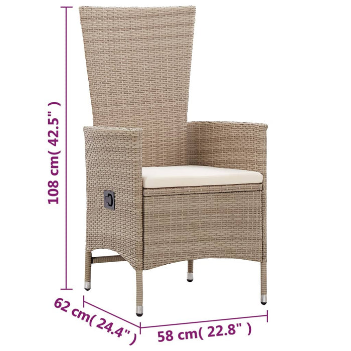 Set de masă pentru grădină, 5 piese, bej WALTI