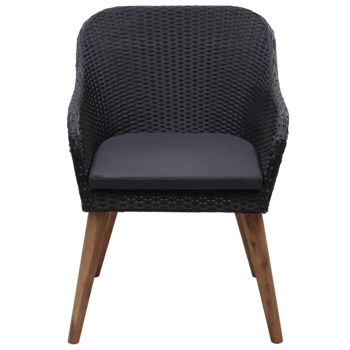 Set de masă pentru grădină, 5 piese, negru WALTI