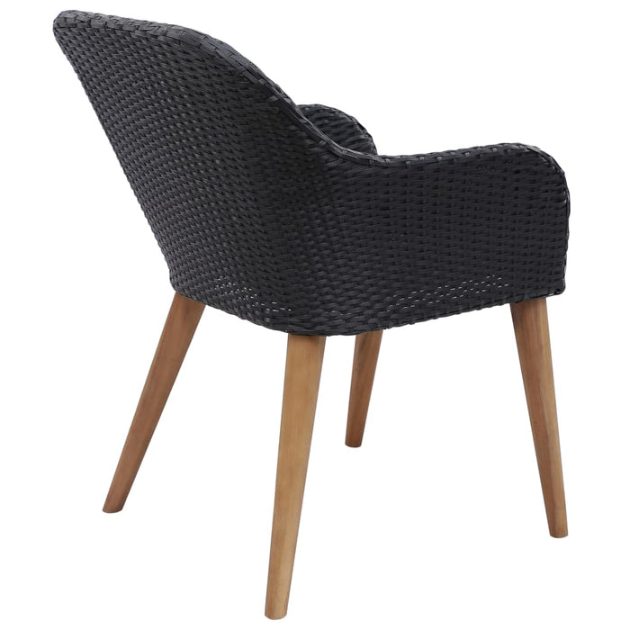 Set de masă pentru grădină, 5 piese, negru WALTI