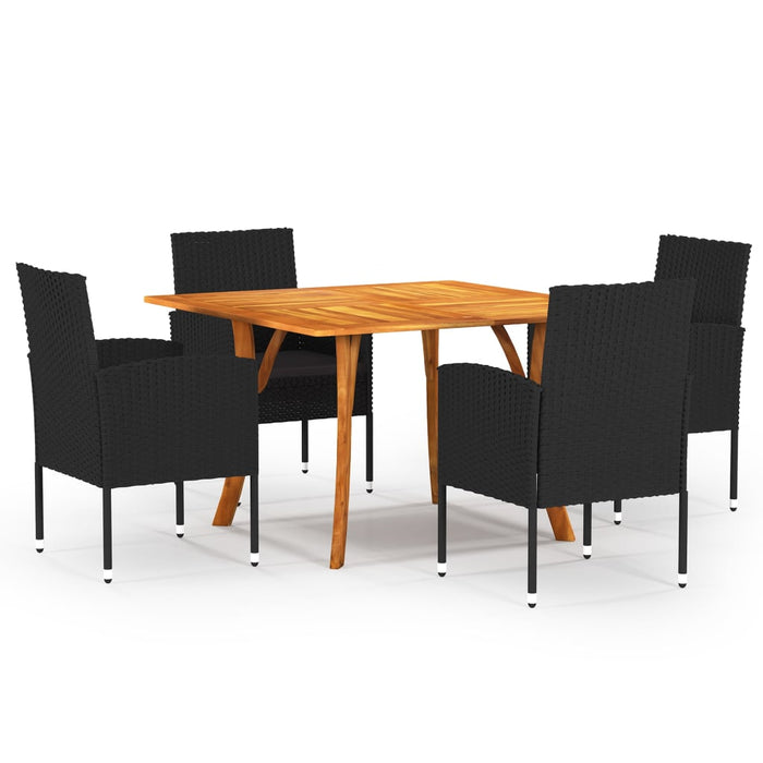Set de masă pentru grădină, 5 piese, negru închis WALTI