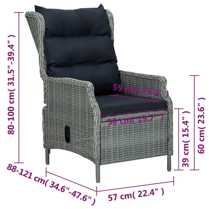 Set de mobilier pentru grădină, 5 piese, gri deschis WALTI