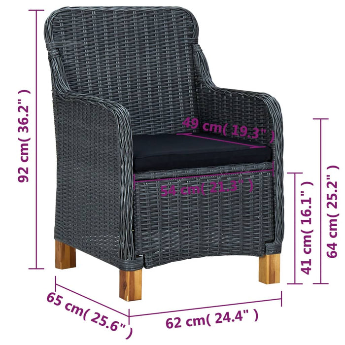 Set mobilier de grădină, 5 piese, gri închis WALTI