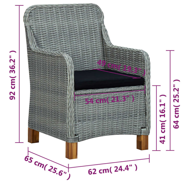 Set de mobilier pentru grădină, 5 piese, gri deschis WALTI