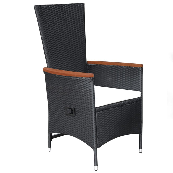 Set de masă pentru grădină, 7 piese, negru WALTI