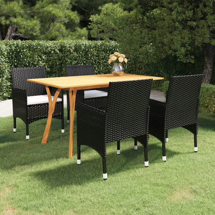 Set de masă pentru grădină, 5 piese, negru - WALTI WALTI