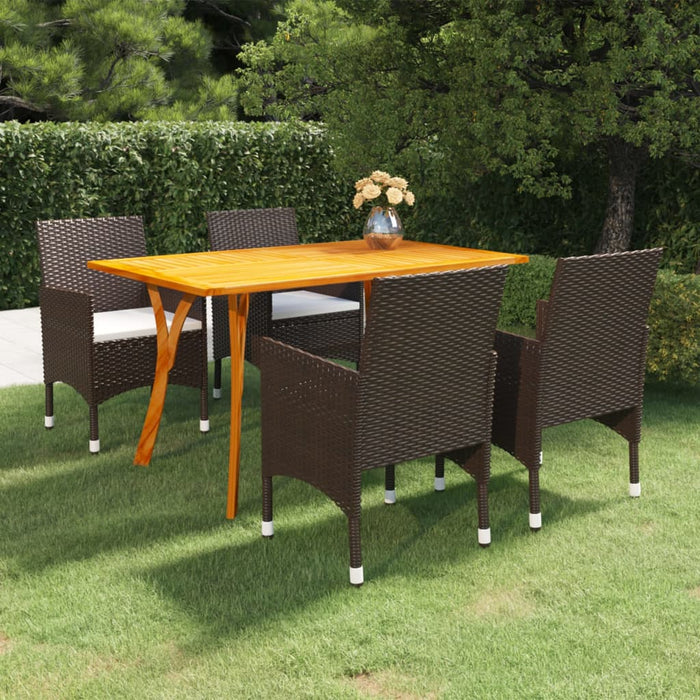 Set de masă pentru grădină, 5 piese, maro - WALTI WALTI