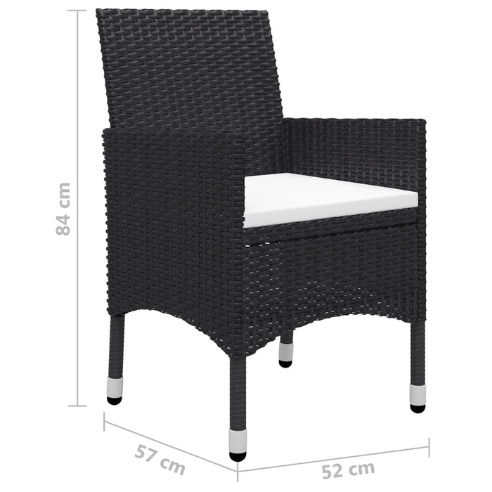 Set de masă pentru grădină, 5 piese, negru - WALTI WALTI