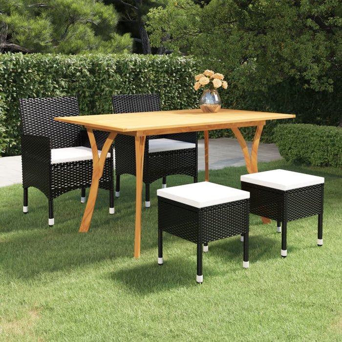 Set de masă pentru grădină, 5 piese, negru - WALTI WALTI