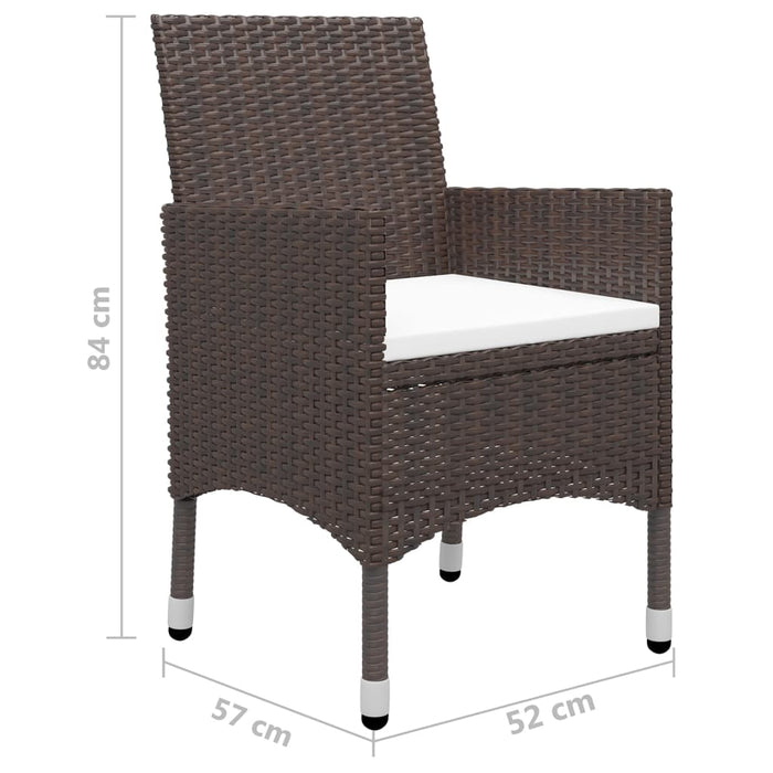 Set de masă pentru grădină, 5 piese, maro - WALTI WALTI