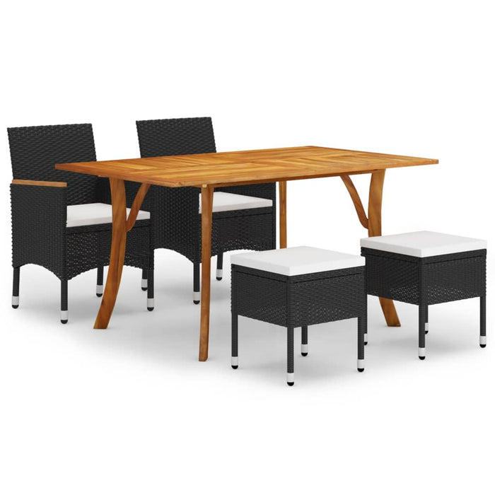 Set de masă pentru grădină, 5 piese, negru - WALTI WALTI