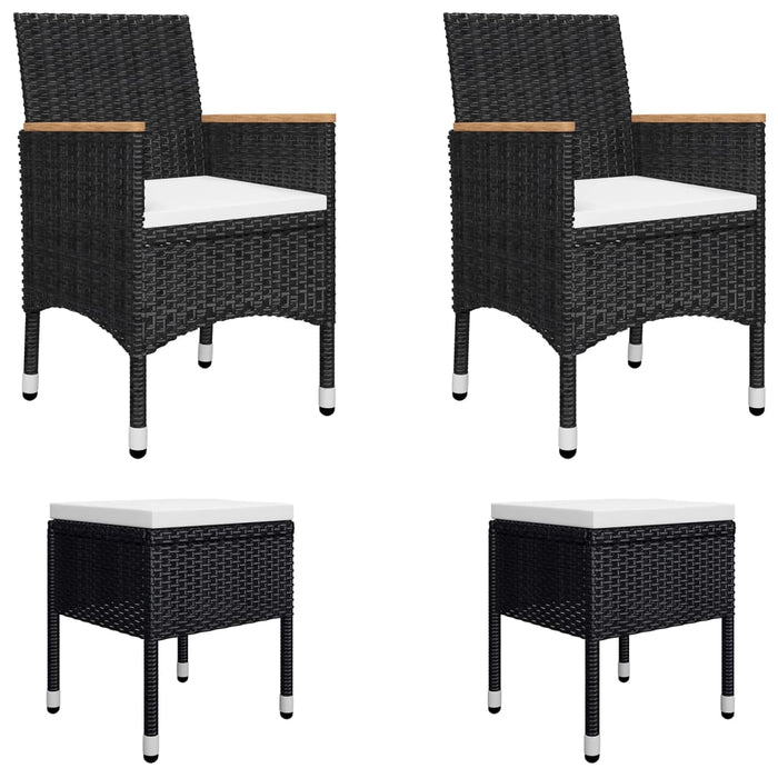 Set de masă pentru grădină, 5 piese, negru - WALTI WALTI