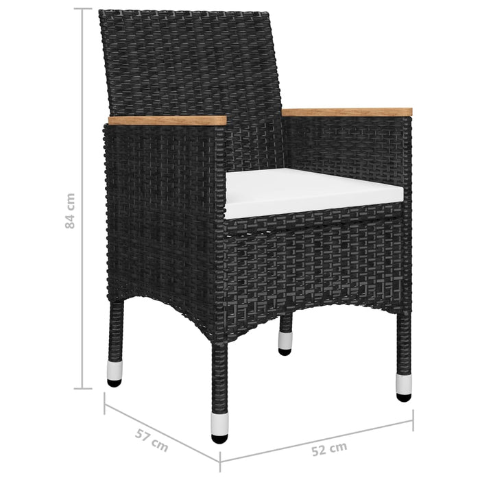 Set de masă pentru grădină, 5 piese, negru - WALTI WALTI