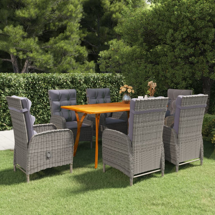 Set mobilier pentru grădină, 7 piese, gri - WALTI WALTI
