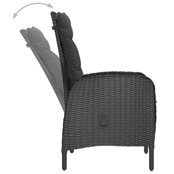 Set de masă pentru grădină, 7 piese, negru - WALTI WALTI