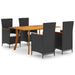 Set mobilier de grădină, 5 piese, negru - WALTI WALTI