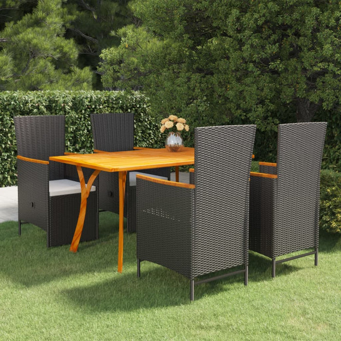 Set mobilier pentru grădină, 5 piese, negru WALTI