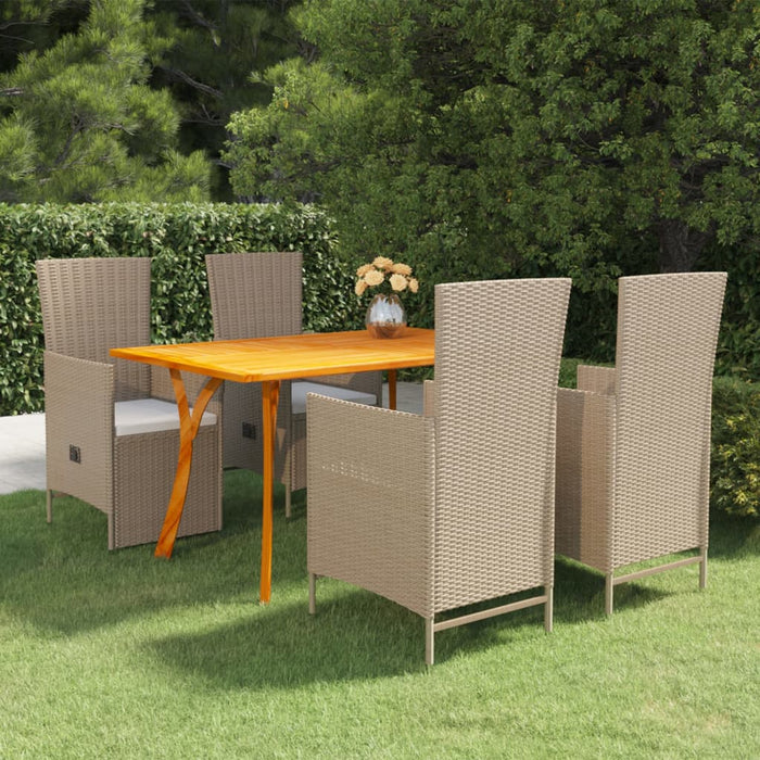 Set de masă pentru grădină, 5 piese, bej WALTI