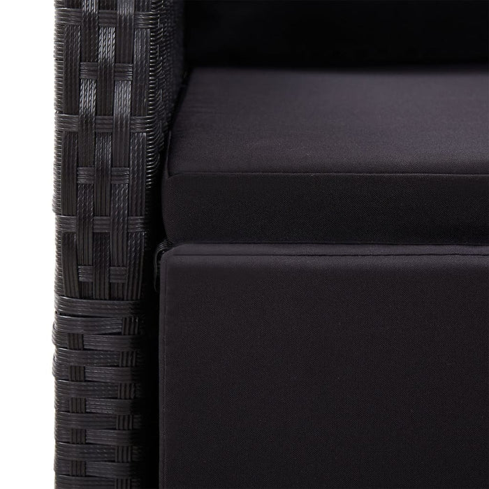 Set de masă pentru grădină, 5 piese, negru WALTI