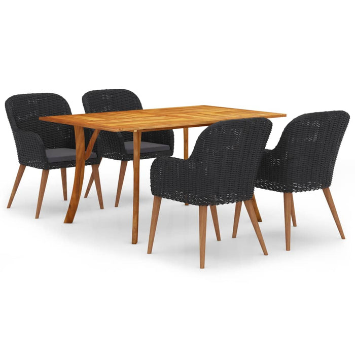 Set mobilier de grădină, 5 piese, negru WALTI